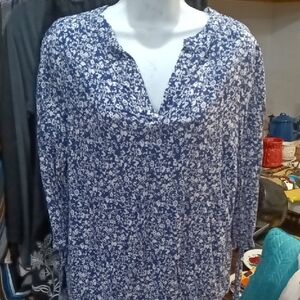 Cynthia Rowley Blue Floral Blouse